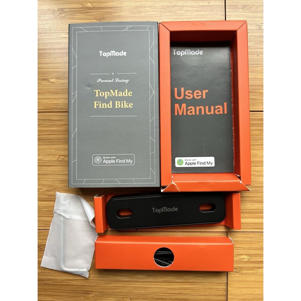 TOPMADE Bike Tracker GPS Works w/Apple Find My App (iOS)